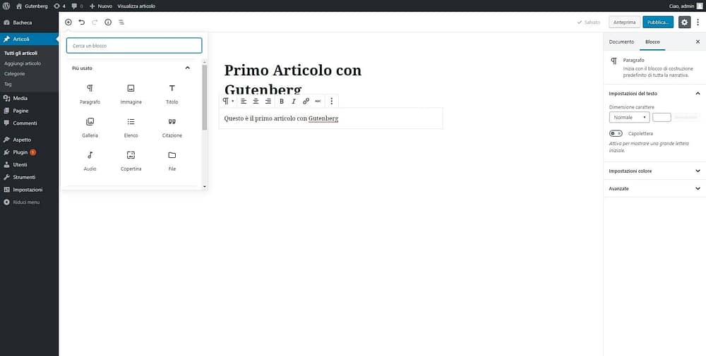 WordPress 5.0 e Gutenberg