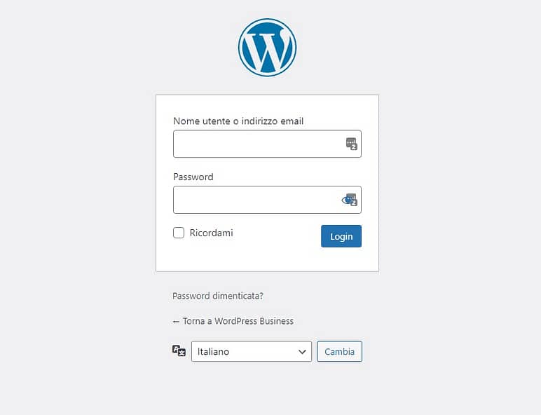 recupero password wordpress 1